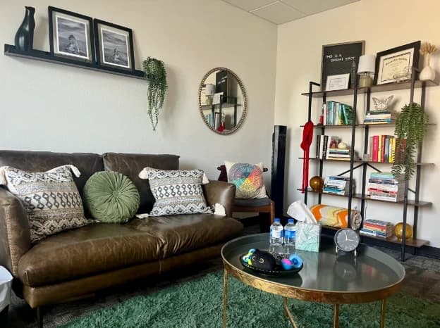 Lyssa Bivens' warm, private counseling office in Springfield, MO